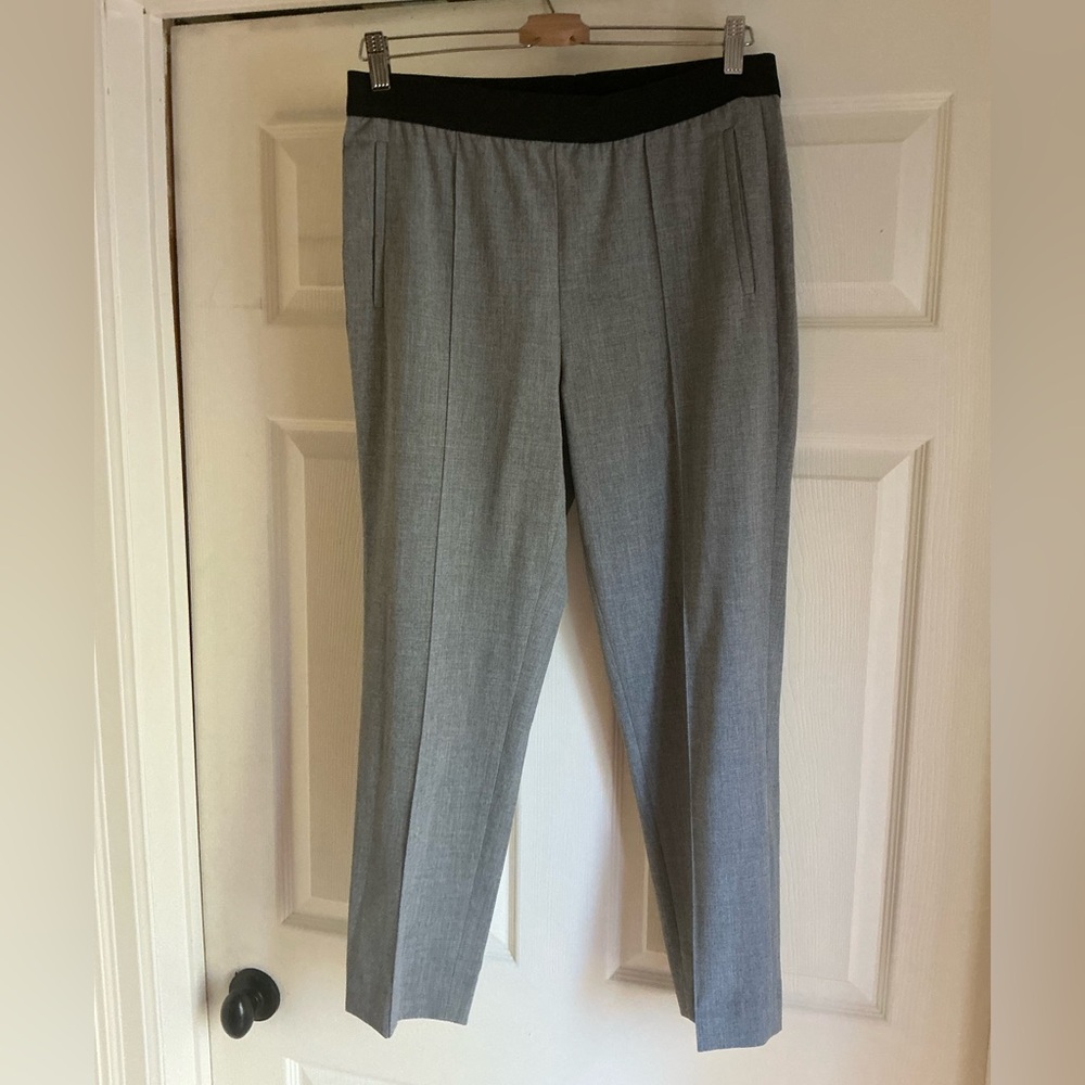 Filippa K charcoal Grey Trousers with black elasticized waistband. Size Medium